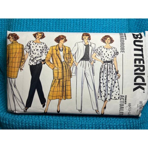 Butterick 3760 pattern Suit blazer top A line skirt straight pant size 8 10 - Picture 1 of 7